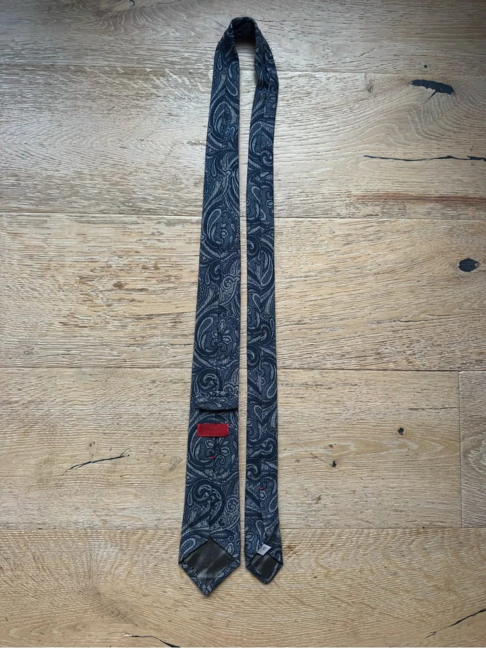 🔥STUNNING ISAIA Napoli NEW  Paisley Textured Wool/Silk tie 3” wide Price Firm